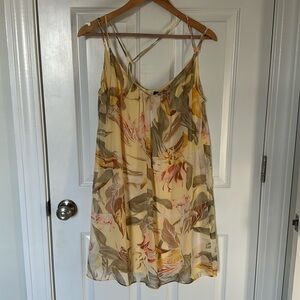 WHBM Yellow Floral Swing Dress Size 12